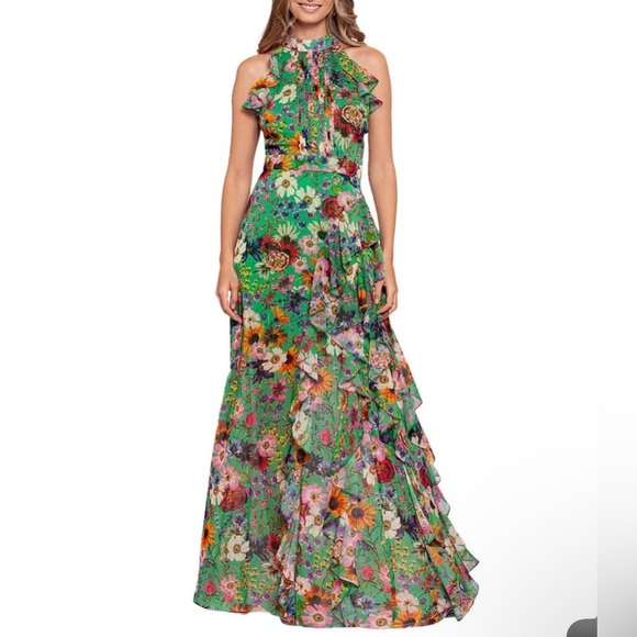 Betsy & Adam Multicolor Floral Maxi Dress - Picture 1 of 5